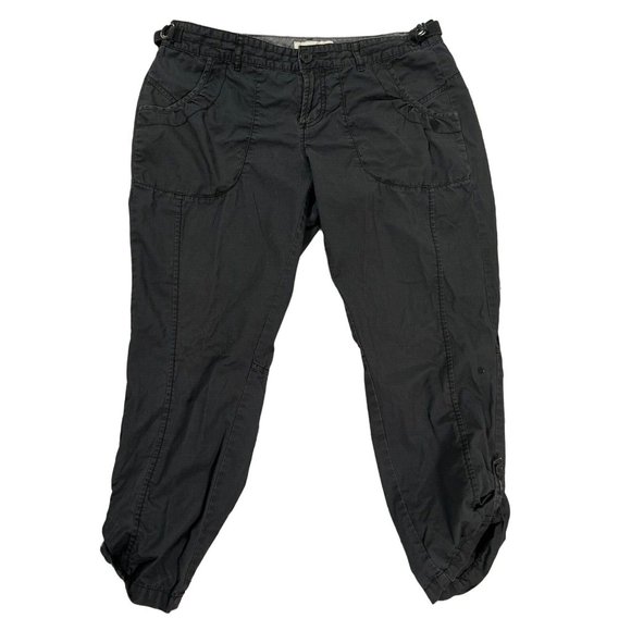 OLD NAVY Pants Women's Cotton Blend Roll-Tab Capri's Zippers Gray Size 8 - Picture 1 of 11